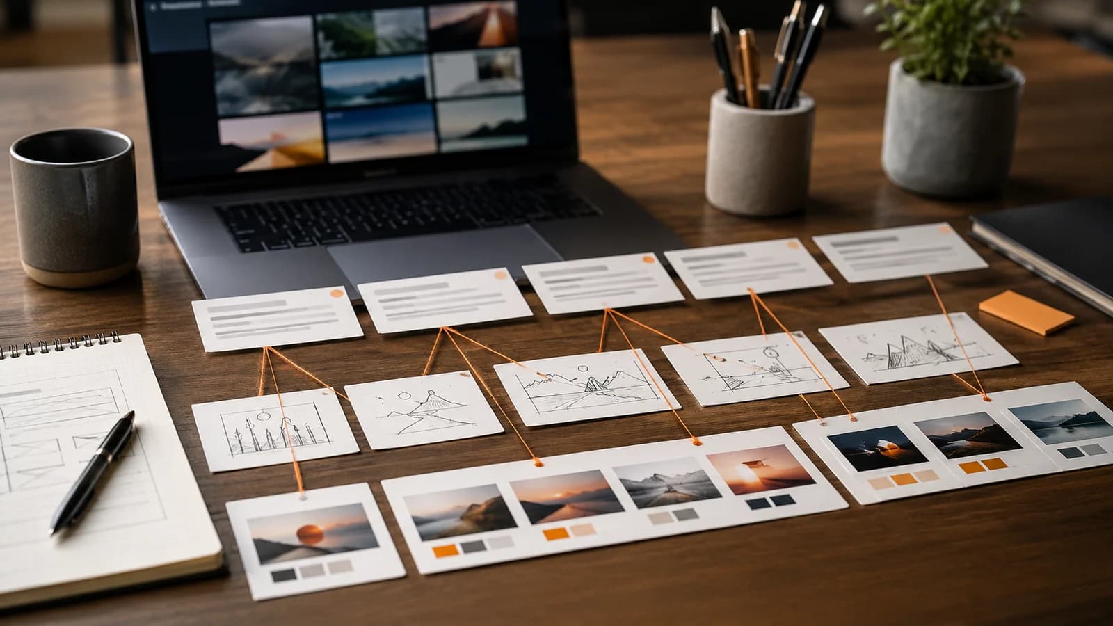 Editoriales YouTube-Thumbnail-Strategieboard für AI title generator thumbnail uyumu: how it works for YouTube thumbnail workflows