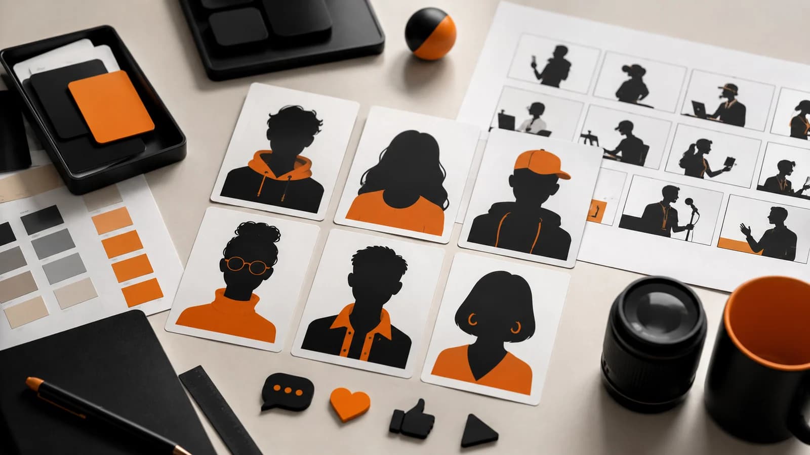 Painel editorial de estratégia de thumbnails para Criar um sistema reconhecível para canais faceless