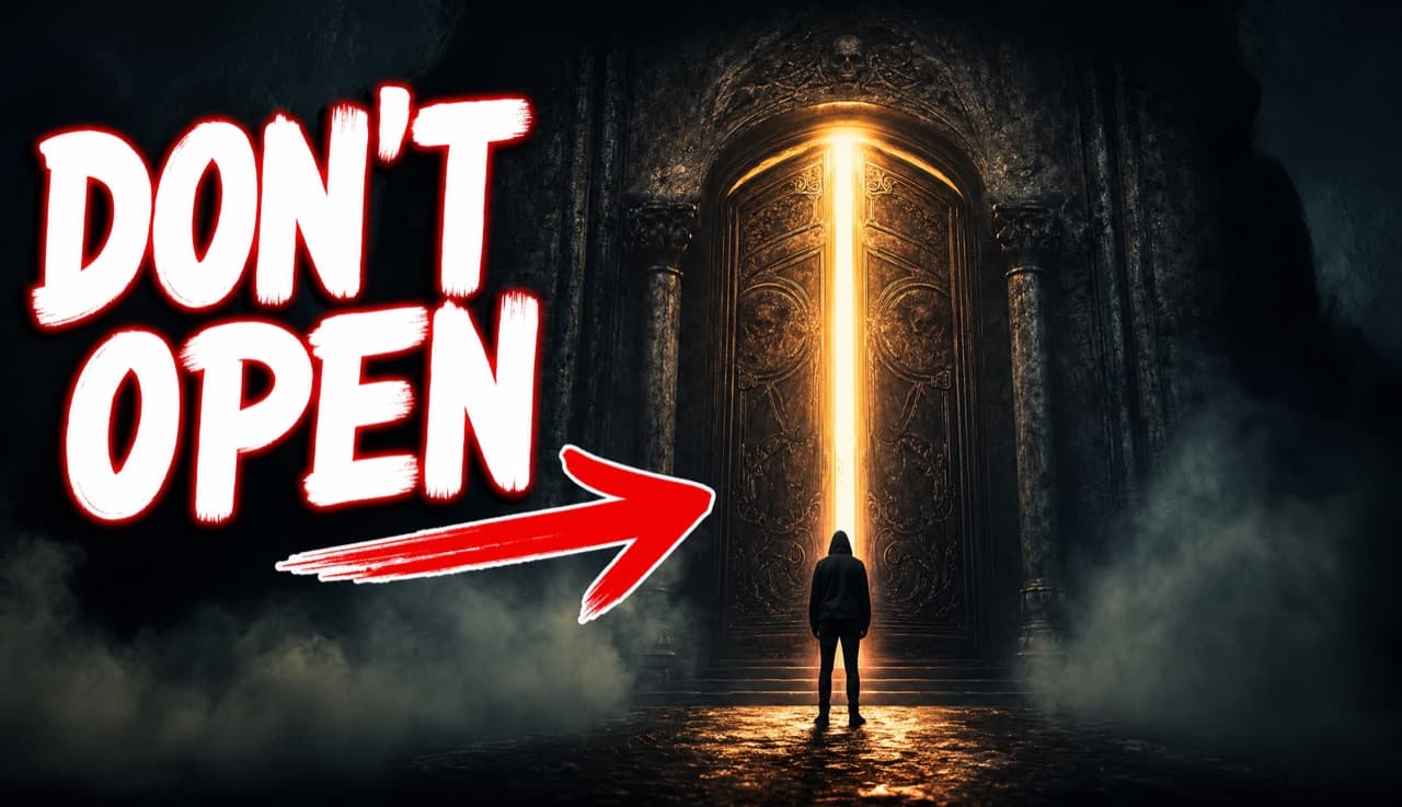Mystery thumbnail — don't open glowing door