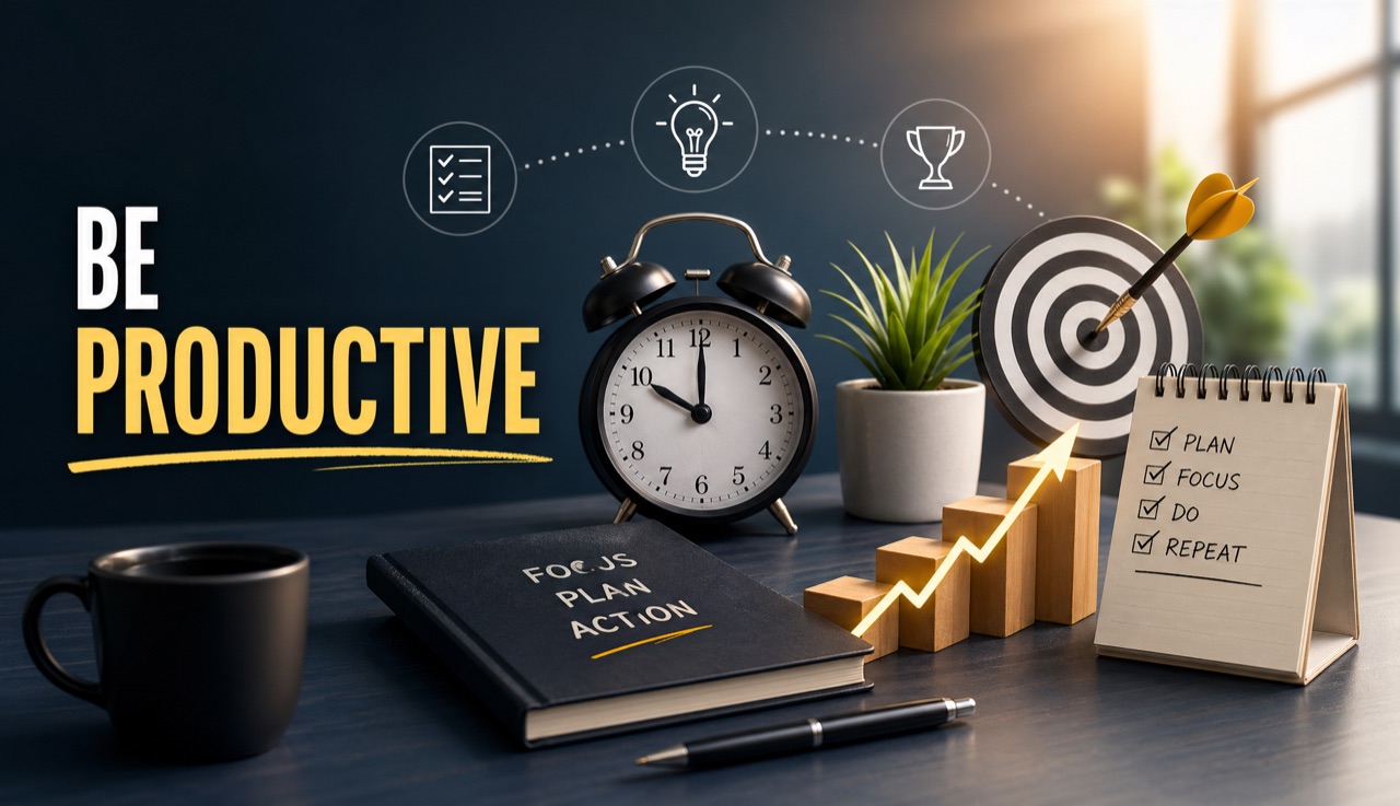 Business thumbnail — be productive